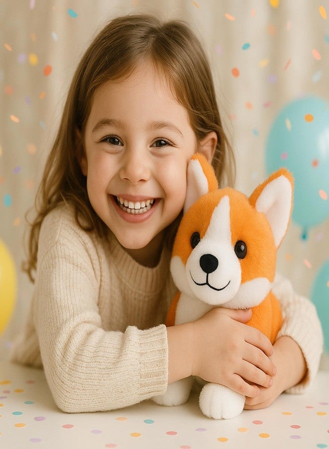 WEIGEDU Corgi Plush Toy, 12 Inch Cute Stuffed Animal, Soft Kawaii Dog Pillow, Realistic Welsh Corgi Puppy, Gifts for Kids and Dog Lovers, Orange and White - Image 2